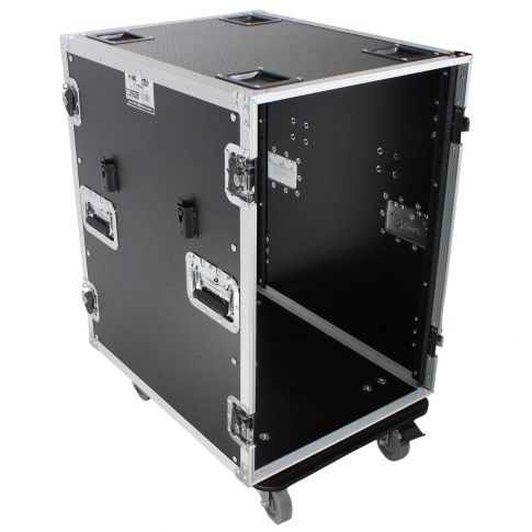 ProX T-16RSS24WDST 16U Space Rack Mount Flight Case with Side Tables Open Right