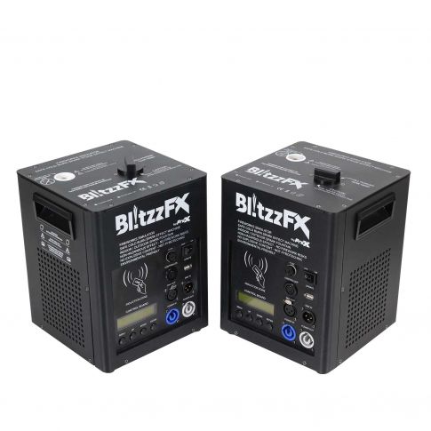 ProX X-BLITZZFX X2 Blitzz FX Cold Spark Machine -  Set of (2) with Flight Case & White Aluminum Covers - Store Demo