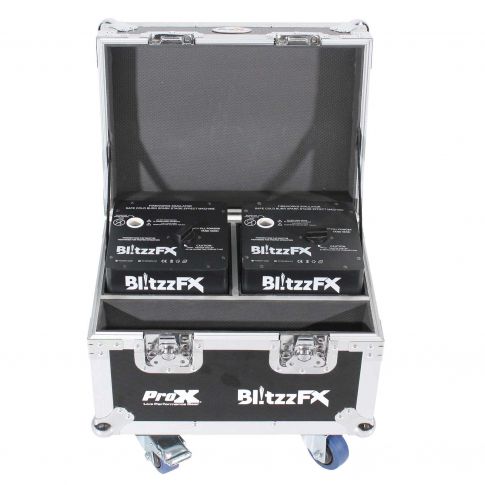 ProX X-BLITZZFX X2 Blitzz FX Cold Spark Machine -  Set of (2) with Flight Case & White Aluminum Covers - Store Demo
