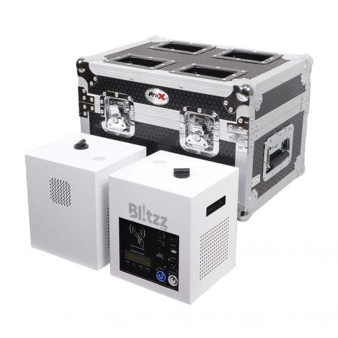 ProX X-BLITZZFX X2 Blitzz FX Cold Spark Machine -  Set of (2) with Flight Case & White Aluminum Covers - Store Demo