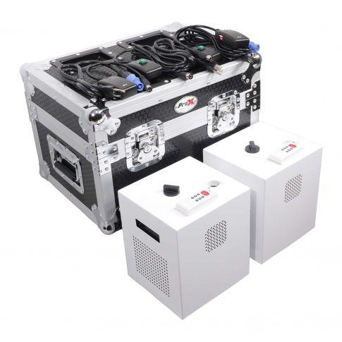 ProX X-BLITZZFX X2 Blitzz FX Cold Spark Machine -  Set of (2) with Flight Case & White Aluminum Covers - Store Demo