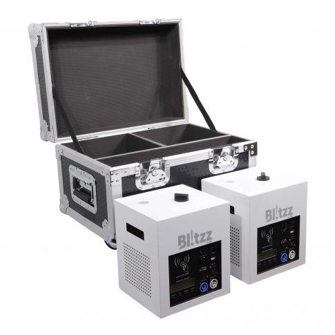ProX X-BLITZZFX X2 Blitzz FX Cold Spark Machine -  Set of (2) with Flight Case & White Aluminum Covers - Store Demo