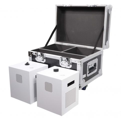 ProX X-BLITZZFX X2 Blitzz FX Cold Spark Machine -  Set of (2) with Flight Case & White Aluminum Covers - Store Demo