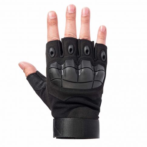 ProX X-Gripz Tactical Design Hard Knuckle Fingerless Gloves Front