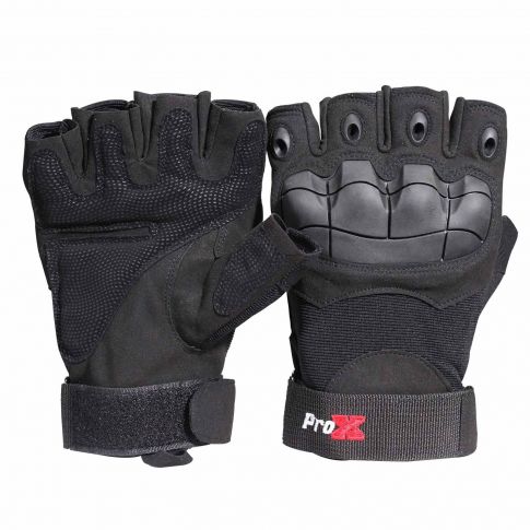 ProX X-Gripz Tactical Design Hard Knuckle Fingerless Gloves Palms