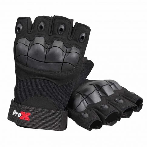ProX X-Gripz Tactical Design Hard Knuckle Fingerless Gloves