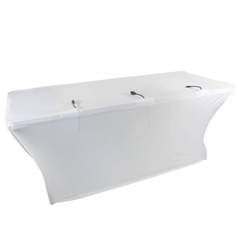 ProX X-ST6W 6Ft Open Back Spandex Table Cover Scrim - White