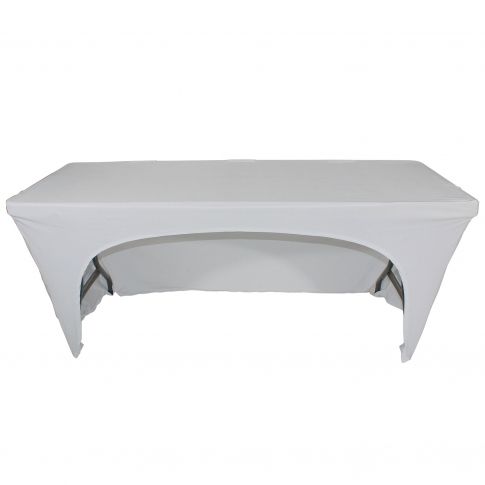 ProX X-ST6W 6Ft Open Back Spandex Table Cover Scrim - White