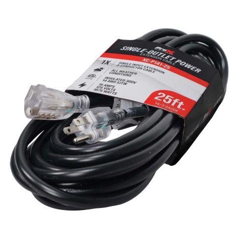 ProX XC-P141-25 25' 14AWG 3-Prong Black 110v to 110v Female Power Cord Angle