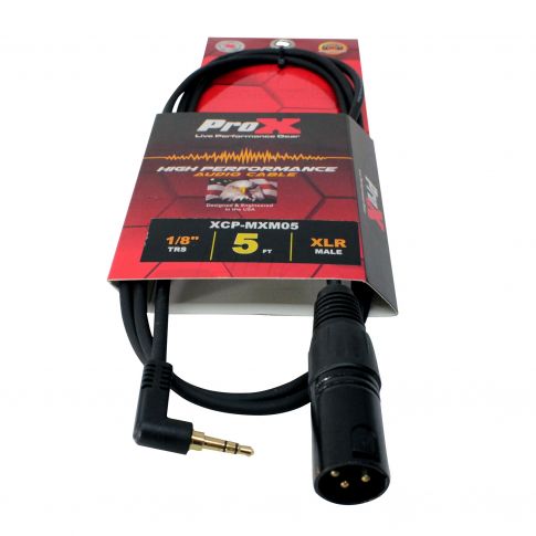 ProX XCP-MXM05 5FT 1/8" (3.5mm) TRS to XLR-M Cable Close Up