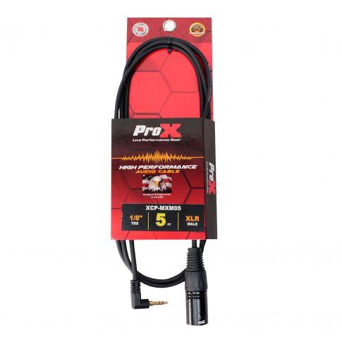 ProX XCP-MXM05 5FT 1/8 (3.5mm) TRS to XLR-M Cable