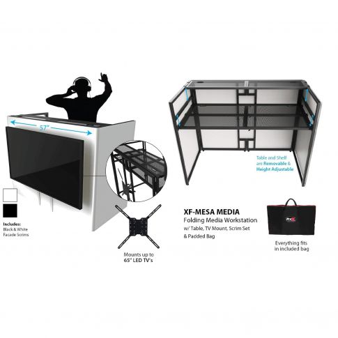 ProX XF- MESA MEDIA DJ Facade Table Station Diagram 1
