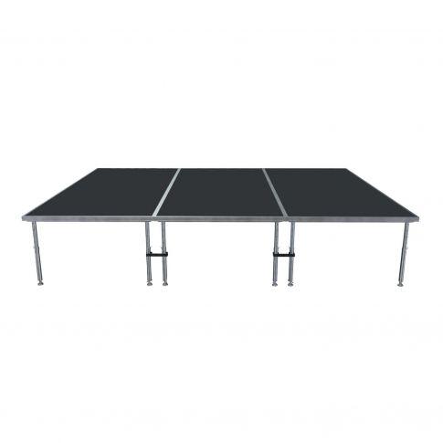 ProX XSQ-12X8 PKG-48 StageQ 8' x 12' 3-Stage Pack with Adjustable Legs Front