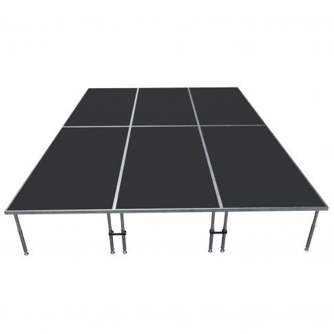 ProX XSQ-12X8 PKG-48 StageQ 8' x 12' 3-Stage Pack with Adjustable Legs Side