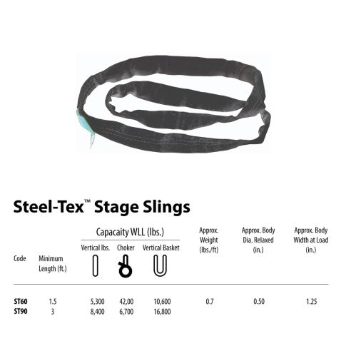 ProX XT-SLING R09 9FT SpanSet Slings Truss Rigging SteelTex Stage Diagram 1