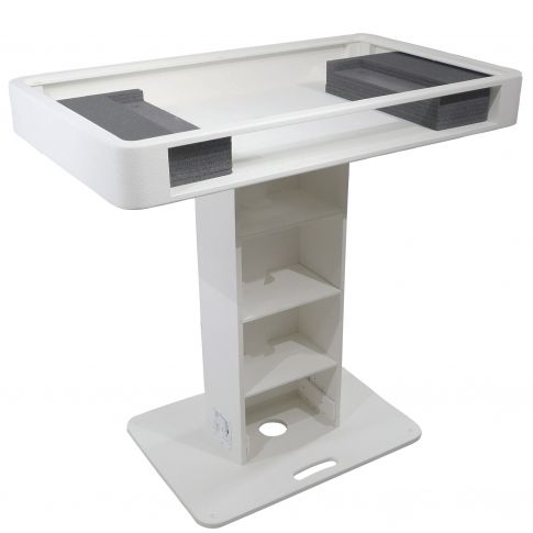 ProX XZF-DJCT W White Finish Control Tower Podium Travel Stand Rear Left 2