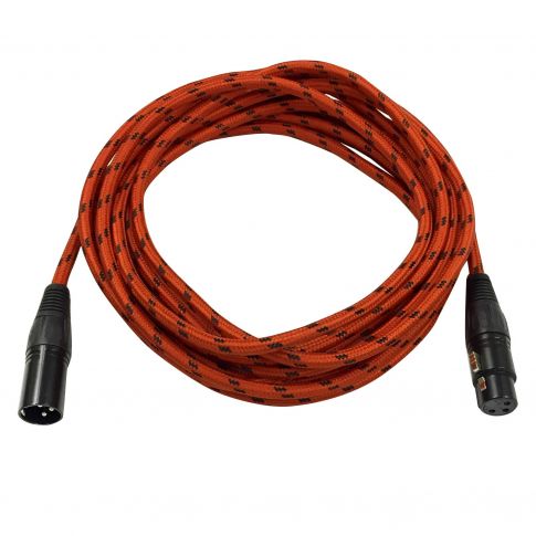 Universal 20' Red Braided Sure-Fit XLR to XLR Connecting Cable