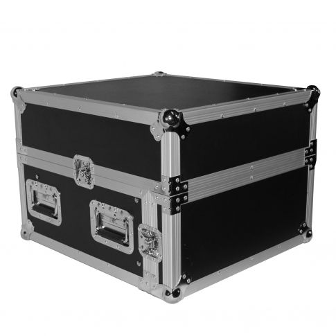 ProX 4U Rack x 10U Top Mixer DJ Combo Flight Case w Laptop Shelf [T-4MRLT] Closed Side