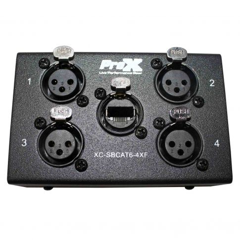 ProX XC-SBCAT6-4XF 4 Channel Cat6 Portable Snake Box - (4) XLR Female Connectors