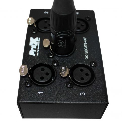 ProX XC-SBCAT6-4XF 4 Channel Cat6 Portable Snake Box - (4) XLR Female Connectors Side In Use