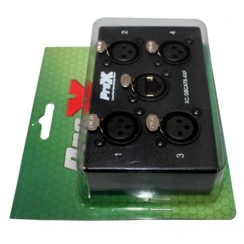 ProX XC-SBCAT6-4XF 4 Channel Cat6 Portable Snake Box - (4) XLR Female Connectors Package Side