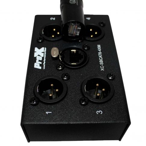 ProX XC-SBCAT6-4XM 4 Channel Cat6 Portable Snake Box - (4) XLR Male Connectors Example