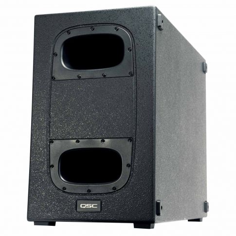 QSC KS212C Powered Dual 12 inch Cardioid Subwoofer Front Left Angle View