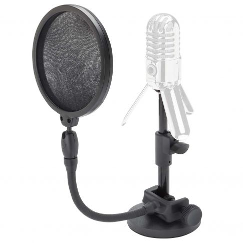 Samson MD2 and PS05 Bundle with Desktop Microphone Stand and Pop Filter Example