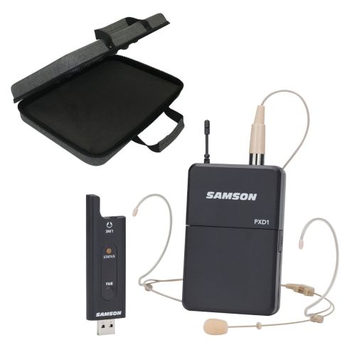 Samson Stage XPD2 USB Digital Wireless Beltpack Lavalier Microphone System, Case