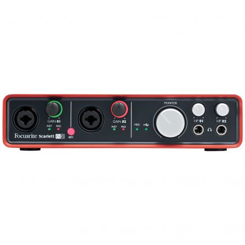 Focusrite Scarlett 6i6 6x6 USB 2.0 Audio Interface with Two Focusrite Mic Preamps Front