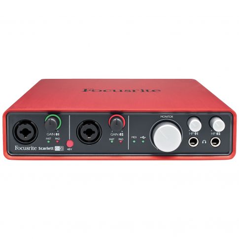 Focusrite Scarlett 6i6 6x6 USB 2.0 Audio Interface with Two Focusrite Mic Preamps Front