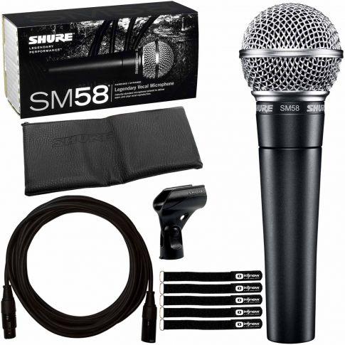 Shure SM57 Instrument and SM58 Vocal Dynamic Microphone Bundle