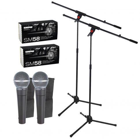 Shure SM58 Vocal Microphone with Microphone Boom Stand