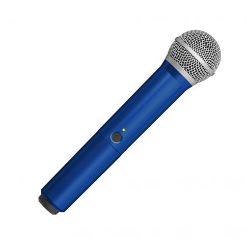 Shure WA712-BLU Blue Colored Handle for BLX2 Transmitter with PG58 Capsule angle