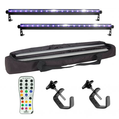 (2) Chauvet DJ SlimSTRIP UV-18 IRC Ultraviolet Wash Lights Package