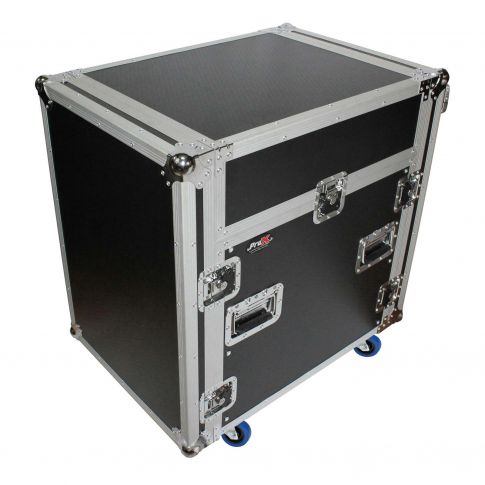 ProX 12U Rack Front load 13U Top Mixer DJ Combo Flight Case w Laptop Shelf & Casters [T-12MRSS13ULT] Closed View