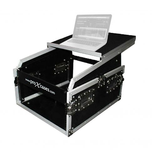 ProX T-6MRSS13ULT 6U Rack x 13U Top Mixer DJ Combo Flight Case w Laptop Shelf