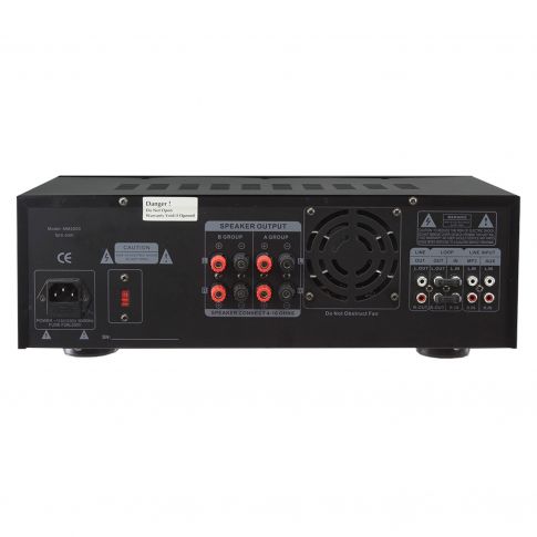 Technical Pro Professional Mic Mixing Amplifier with USB & SD Card Inputs [MM2000BT] back