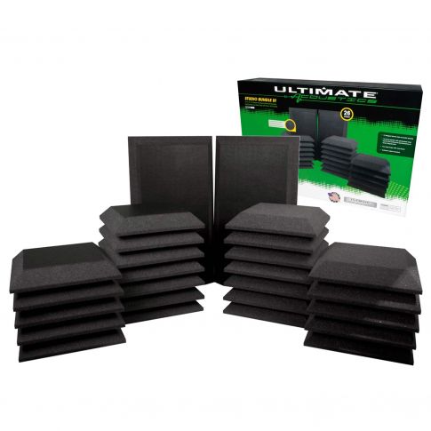 Ultimate Acoustics Studio Bundle III Professional Studio Foam Package with 24 Wall Panels & 2 Bass Traps  [UA-KIT-SB3]