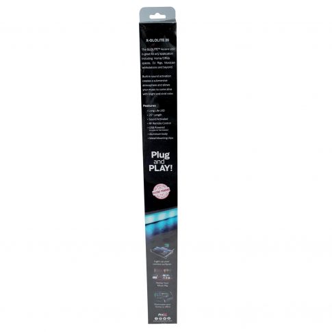 XStatic X-GLOLITE20 USB Remote Aluminum Body RGB Accent 20" Led Light Strip Retail Box
