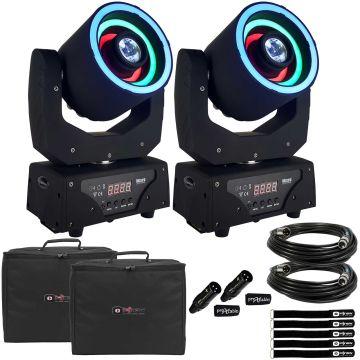 (2) Blizzard Lighting Hypno Spot LED Moving Heads with Carry Bags Package