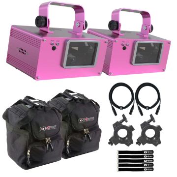 Chauvet DJ Scorpion Dual RGB ILS FAT BEAM Aerial Effect Lasers with Universal Lighting Cases Duo Package