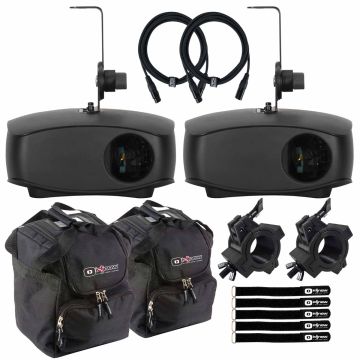 Eliminator Lighting Cosmic Burst Laser Burst Beam Effects with Protective Lighting Utility Cases Duo Package