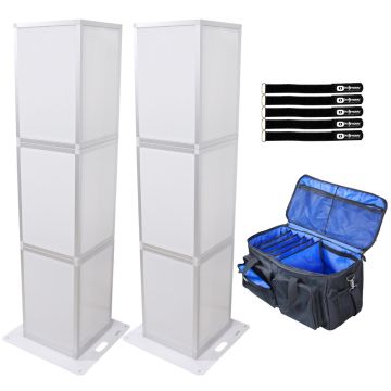 (2) ProX XSA-PILLAR6FT Lumo Stage Acrylic Pillar 6' Columns with Utility Transport Bag Package