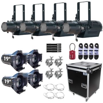 (4) ADJ Encore Profile Pro WW Warm White LED Ellipsoidal Lights with 19