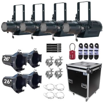 (4) ADJ Encore Profile Pro WW Warm White LED Ellipsoidal Lights with 26