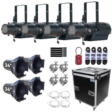 (4) ADJ Encore Profile Pro WW Warm White LED Ellipsoidal Lights with 36