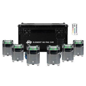 ADJ ELEMENT H6 PAK CHR All-in-One Event Up Lighting System - Chrome