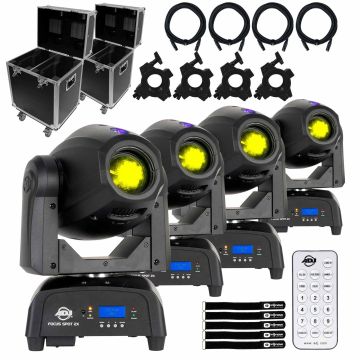 ADJ Focus Spot 2X 100W LED Moving Head Quad Package with Road Cases