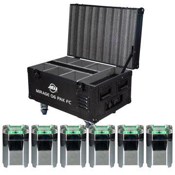 ADJ MIRAGE Q6 PAK All-In-One Event Up Lighting System with (6) IP65 Powered Fixtures & Charging Flight Case
